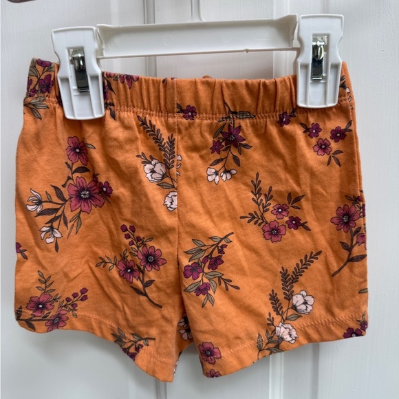 The Children’s Place 2T Girls Orange Floral Soft Shorts - Picture 3 of 4